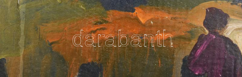 Csepeli Németh Miklós (1934-2012): Hazafelé. Olaj, karton, jelezve középen lent. 51x61,5 cm - Image 3