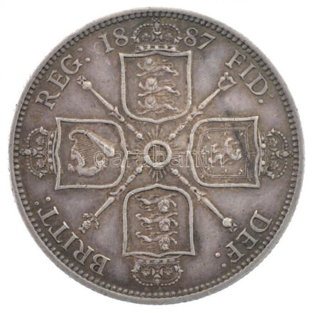 Nagy-Britannia 1887. 1Fl Ag 'Viktória' (11,29g) T:2 patina Great Britain 1887. 1 Florin Ag 'Victoria' (11,29g) C:XF patina Krause KM#762