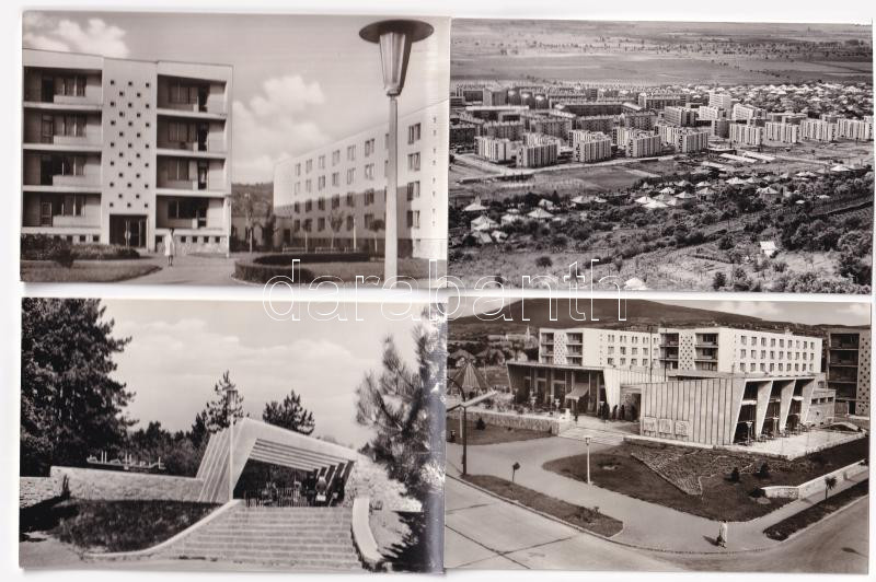 Pécs, Újmecsekalja, Olimpia étterem, Munkás szálló, Állatkert - 4 db modern Képzőművészeti Alap képeslap