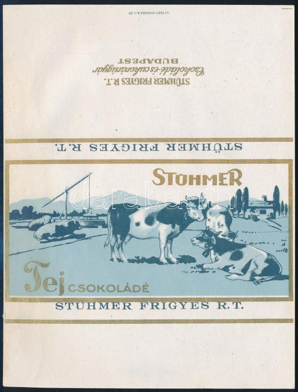 Süthmer Frigyes Rt. Tejcsokoládé csokipapírok, 10 db, 16x12 cm