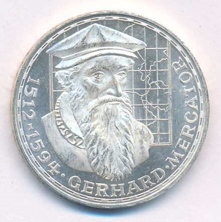 Német Szövetségi Köztársaság 1969F 5M Ag 'Gerhard Mercator' T:1- Federal Republic Germany 1969F 5 Mark Ag 'Gerhard Mercator' C:AU Krause KM#126