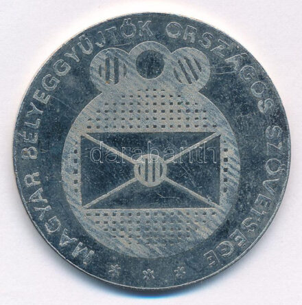 1984. 'Levélbélyeggyűjtők Első Hazai Egyesülete 1884-1984. / Magyar Bélyeggyűjtők Országos Szövetsége' kétoldalas emlékérem T:1-