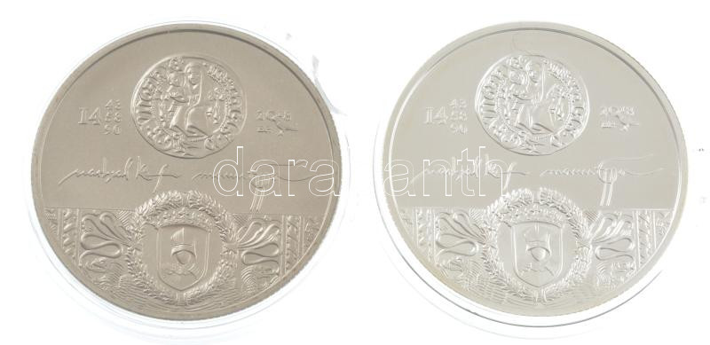 2018. 2000Ft Cu-Ni 'Mátyás király emlékév' + 20.000Ft Ag 'Mátyás király emlékév' kapszulában, tanúsítvánnyal T:BU,PP repedt kapszula Adamo EM370,371 - Image 2