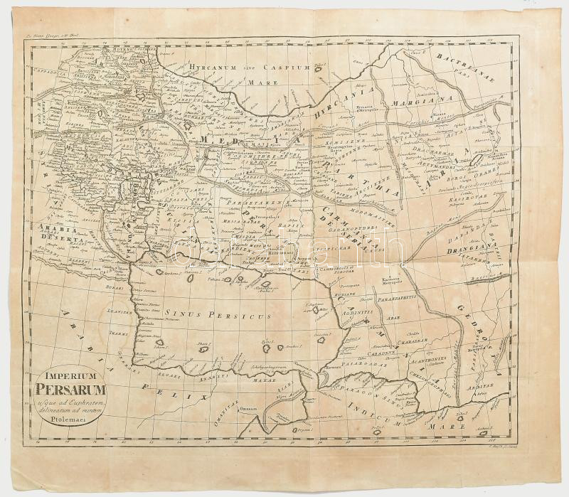 cca 1800 Imperium Persarium A Perzsa Birodalom térképe Rézmetszet 42x35 cm