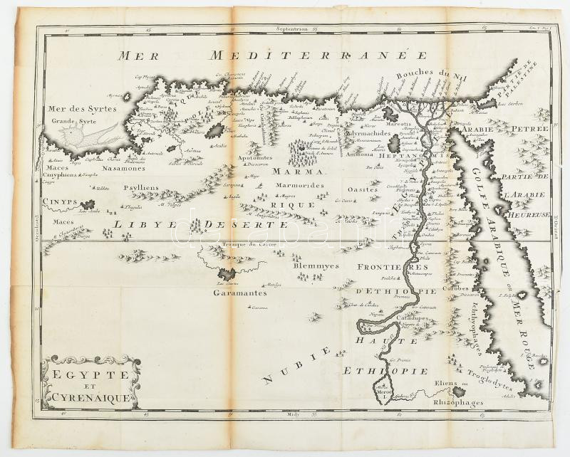 cca 1800 Egyiptom térképe Rézmetszet 38x30 cm