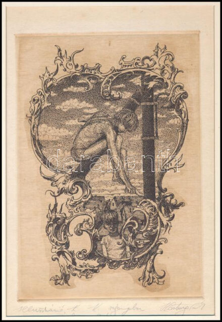 Hartung Sándor (1962- ): Illusztráció K. K. (Kárpáti Kamil) regényéhez. Rézkarc, papír, jelzett, számozott: 20/18, paszpartuban, 18,5×13 cm