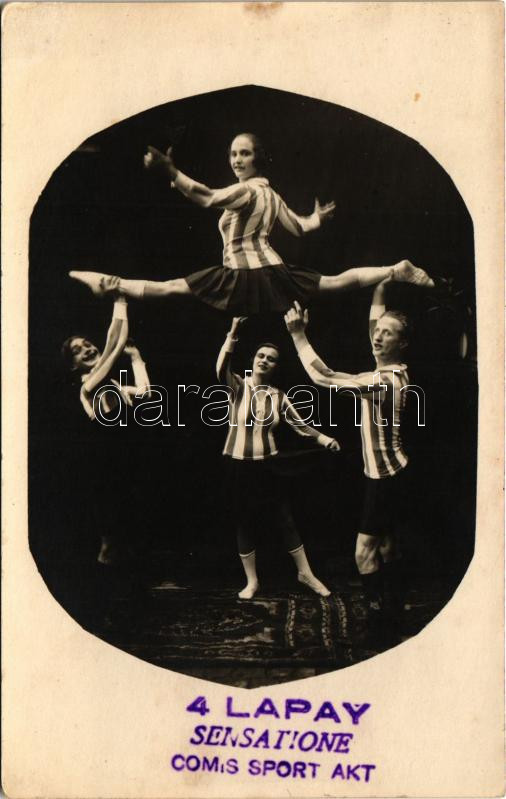 4 Lapay Sensatione Comis Sport Akt / Cirkuszi aktobaták / circus acrobats. photo