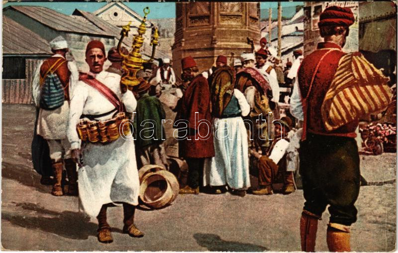 1914 Türkischer Limonaden Verkäufer / Török limonádé árus / Turkish lemonade seller + 'TÁBORI POSTAHIVATAL 40.' (fl)
