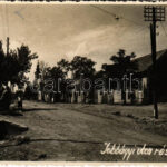 1942 Jobbágyi (Nógrád), utca, templom, autó. Sztanek Ede Pásztó, photo (EK)