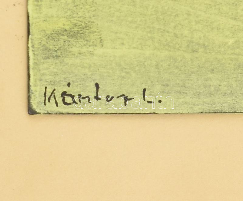 Kántor L jelzéssel: Képzelt táj. Vegyes technika, papír. 27x18 cm - Image 2
