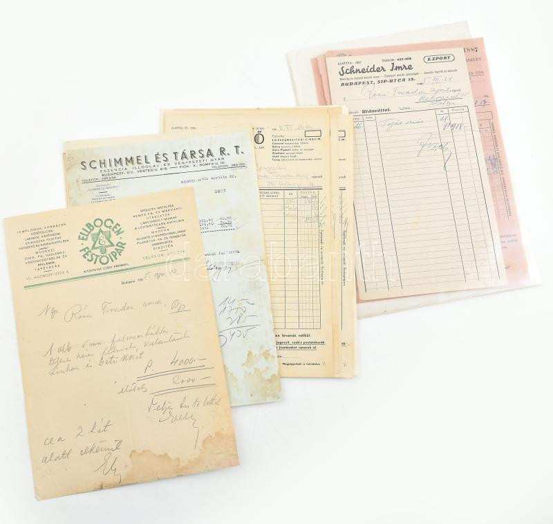 cca 1940 kb 20 db fejléces számla