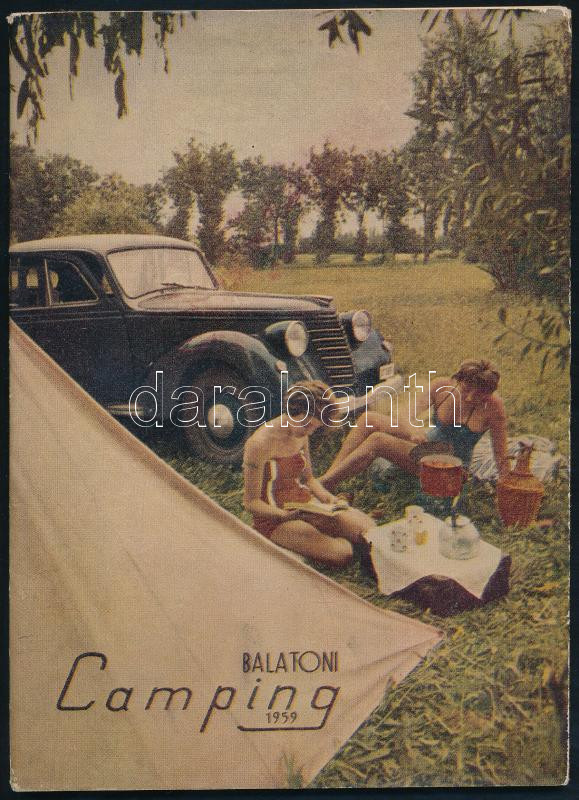 1959 Balatoni Camping, képes, rajzos ismertetőfüzet, jó állapotban, 60p