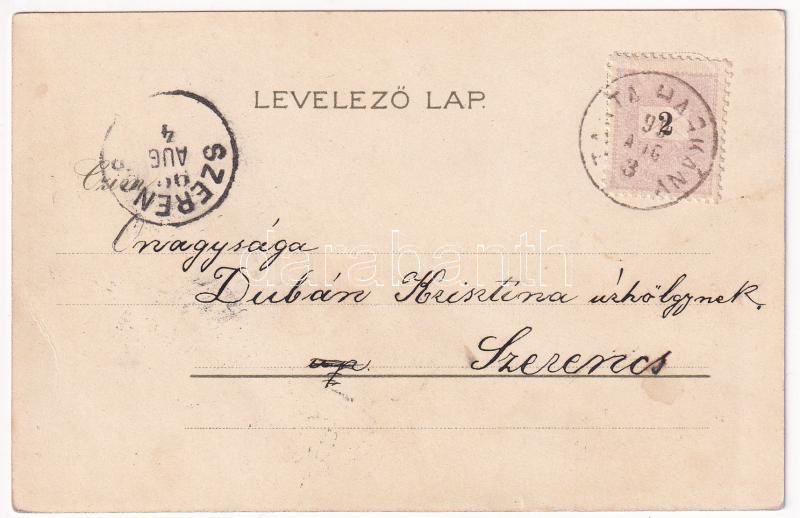 1899 (Vorläufer) Buziás, fürdő szálló, híd / spa hotel, bridge. Kunstanstalt Kosmos 146. litho - Image 2