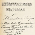1835 Exercitationes Oratoriae per Alexandrum Kapra in Regio Archi-Gymnasio Laurinensi Trimae Humanitatis Scholae Alumnum nitidius descriptae Semestri altero Anno 1835. Kalligrafált kézirat. Latin, részben magyar nyelven ('Szónoki Gyakorlás - - Image 2
