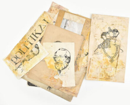 Bardócz Árpád (1882-1938): 22 db illusztráció. Klf. technikák (tus, nyomat), papír. Részben jelzett. Sérült, foltos. Klf. méretekben.