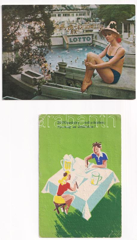4 db modern Totó-lottó reklám képeslap / 4 MODERN lottery advertisement postcards