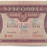 1949. 100Ft 'B336 125953' nyomdai papírráncokkal T:III szép papír Adamo F28