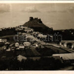 1935 Somoskőújfalu, Somoskői vár (Hrad Somoska) + 'SOMOSKŐÚJFALU - BUDAPEST 22 A' vasúti mozgóposta bélyegző