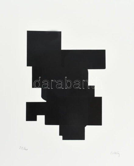 Hetey Katalin (1924-2010): Geometrikus kompozíció. Szitanyomat, papír. Jelzett. Számozott (23/40). Lapméret: 54x43 cm / Screenprint on paper, signed, numbered (23/40).