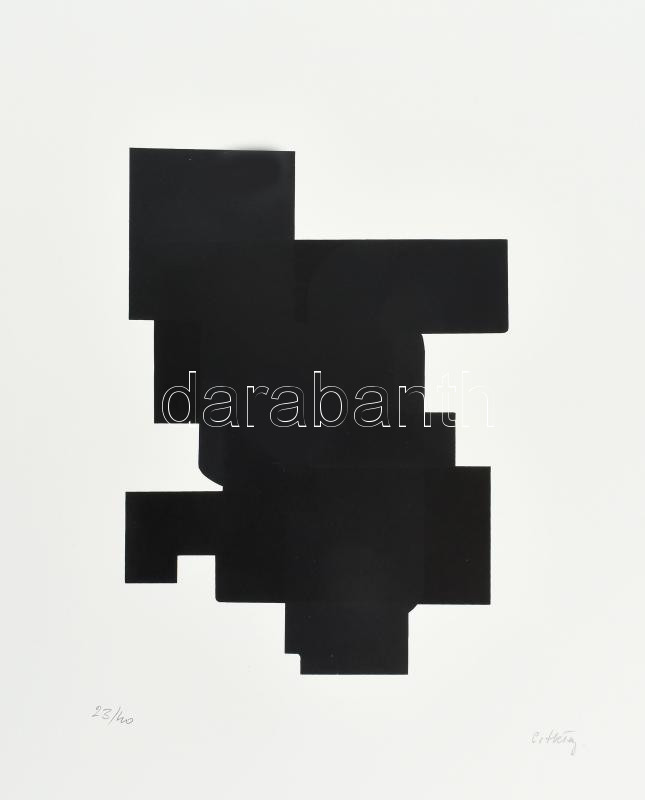 Hetey Katalin (1924-2010): Geometrikus kompozíció. Szitanyomat, papír. Jelzett. Számozott (23/40). Lapméret: 54x43 cm / Screenprint on paper, signed, numbered (23/40).