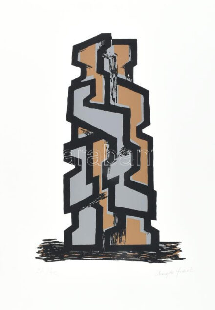 Frank Magda (1914-1997): Szoborterv. Szitanyomat, papír, jelzett, számozott (24/40), lapméret: 50x35 cm