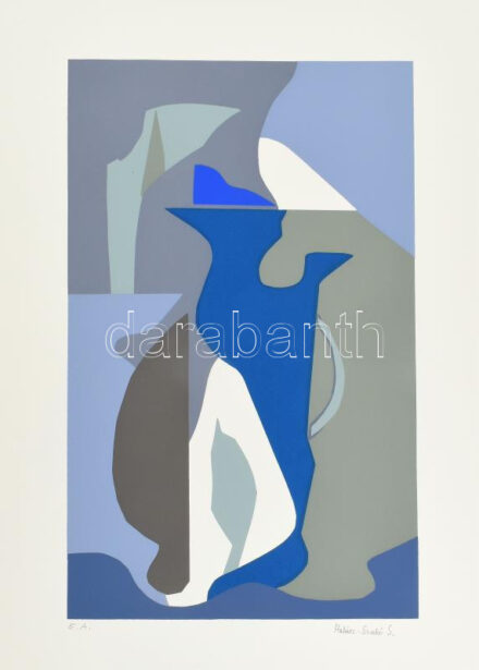 Halász Szabó Sándor (1920-1997): Hullámzó formák. Szitanyomat, papír, jelzett, művészpéldány E.A. jelzéssel. 42x26 cm / Screenprint on paper, signed, artist's proof..