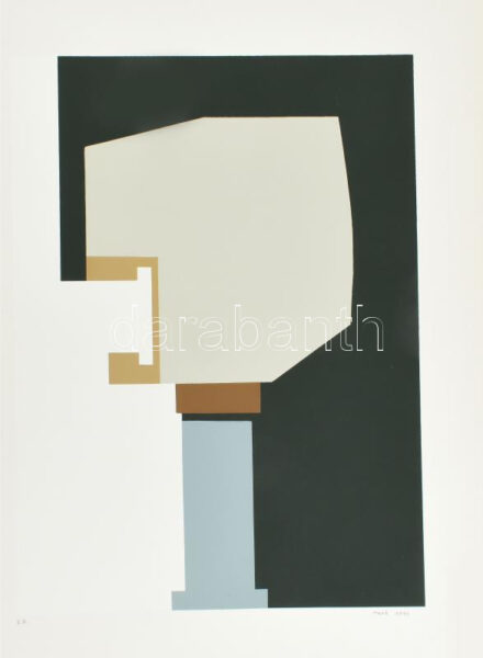 Mark (Márkus), Anna (1928-): Geometrikus kompozíció, 1990. Szitanyomat, papír, jelzett, művészpéldány E.A. jelzéssel. 45x34 cm / screenprint on paper, artist's proof, signed