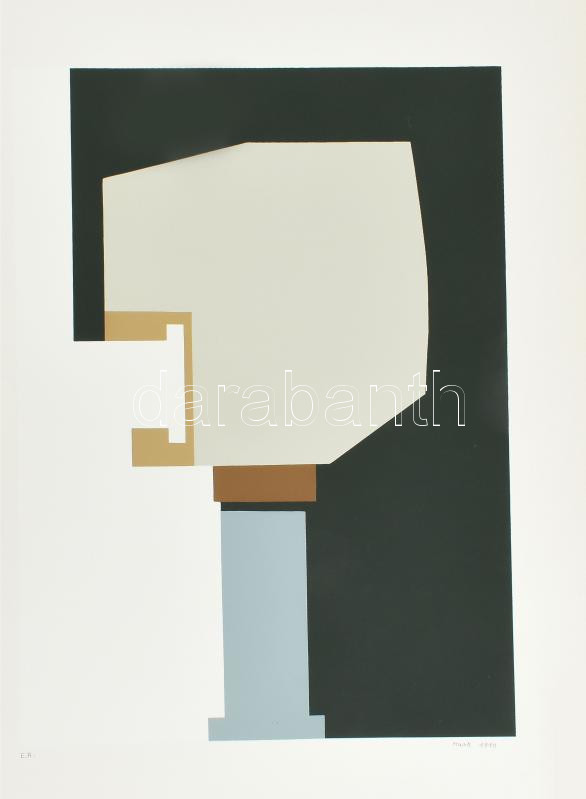 Mark (Márkus), Anna (1928-): Geometrikus kompozíció, 1990. Szitanyomat, papír, jelzett, művészpéldány E.A. jelzéssel. 45x34 cm / screenprint on paper, artist's proof, signed