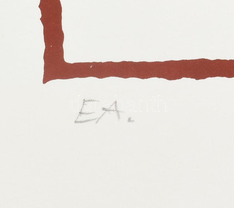 Nagy Pál (1934-): Hajótöröttek. Szitanyomat, papír, jelzett, művészpéldány EA. jelzéssel. 30,5×25,5 cm / Screenprint on paper, signed. EA. artist's proof. - Image 2