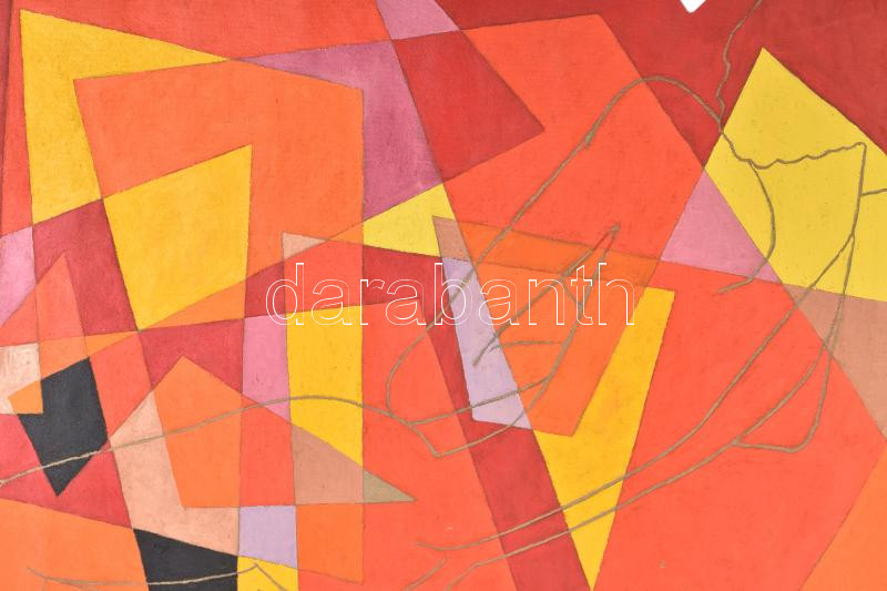 Szekeres József (1944-): Akt színmezőkben (cím nélkül). Olaj, vászon. Jelzett. Vakráma nélkül, feltekerve. 60,5x99 cm - Image 3