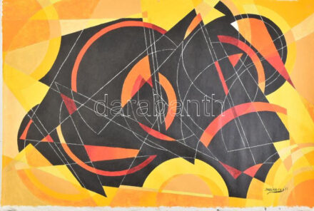 Szekeres József (1944-): Kompozíció, 2017. Olaj, vászon. Jelzett. Vakráma nélkül, feltekerve. 65x93 cm