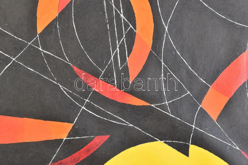 Szekeres József (1944-): Kompozíció, 2017. Olaj, vászon. Jelzett. Vakráma nélkül, feltekerve. 65x93 cm - Image 3