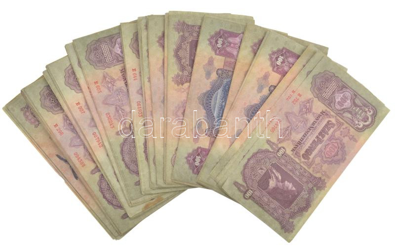 1930. 100P (100x), közte sorszámkövetők, nem korabeli kötegelővel T:I--III Adamo P17