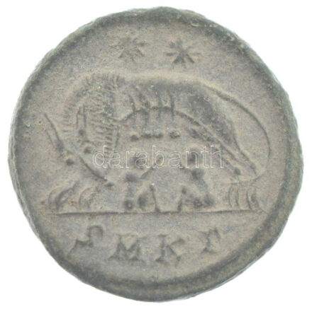 Római Birodalom / Cyzicus / I. Constantinus 331-334. AE3 Cu (2,58g) T:2 Roman Empire / Cyzicus / Constantine I 331-334. AE3 Cu 'VRBS ROMA / ** - SMKGamma' (2,58g) C:XF RIC VII 90.