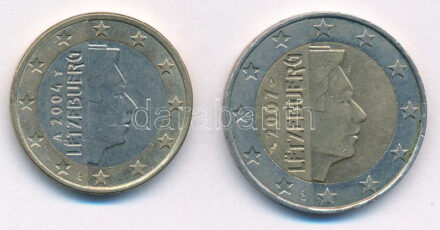 Luxemburg 2004. 1E 'Letzebuerg' + 2007. 2E 'Letzebuerg' T:2 Luxembourg 2004. 1 Euro 'Letzebuerg' + 2007 2 Euro 'Letzebuerg' C:XF