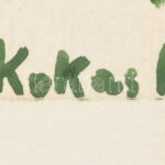 Kokas I jelzéssel: Zöld kép. Akvarell, papír, paszpartuban, 12x33 cm. - Image 2