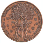 Lebó Ferenc (1960-) 2001. 'MÉE - 1000 éves a magyar pénzverés / 100 éves a Magyar Numizmatikai Társulat' kétoldalas bronz emlékérem (42,5mm) T:1,1-