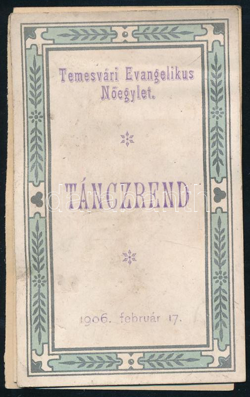 1906 Temesvári Evangélikus Nőegylet táncrendje