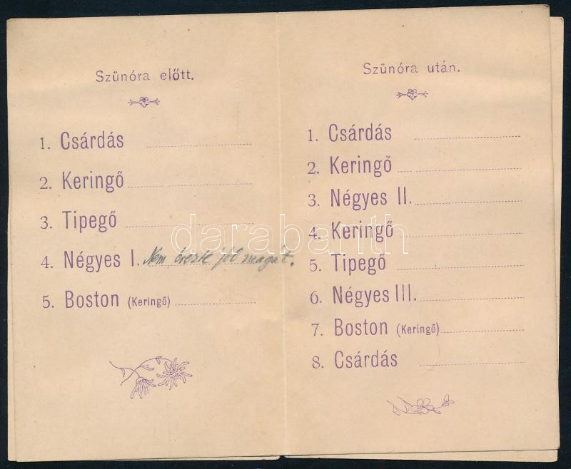 1906 Temesvári Evangélikus Nőegylet táncrendje - Image 2