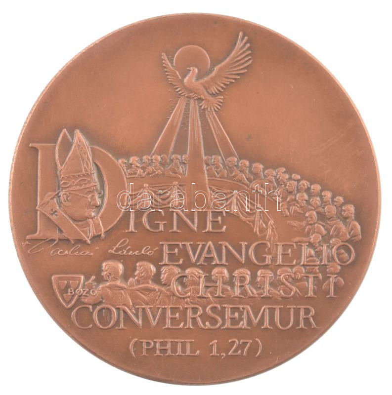 1994. Egyházmegyei szinódus emlékérem 'Méltóak vagyunk az evangéliumra / Szinódus 1994 - Főegyházság' kétoldalas bronz emlékérem T:1 - Image 2