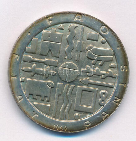 Uruguay 1969. 1000P Ag 'FAO' könnycseppel T:1- patina Uruguay 1969. 1000 Pesos Ag 'FAO' with teardrop C:AU patina Krause KM#55