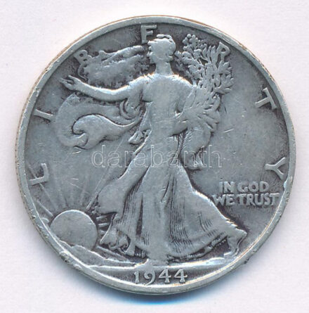 Amerikai Egyesül Államok 1944S 1/2$ Ag 'Walking Liberty' T:3 USA 1944S 1/2 Dollar Ag 'Walking Liberty' C:F Krause KM#142