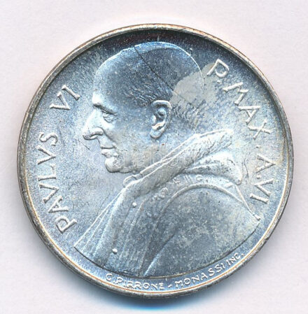 Vatikán 1968. 500L Ag 'VI. Pál' T:1- Vatican 1968. 500 Lire Ag 'Paulus VI' C:AU Krause KM#107