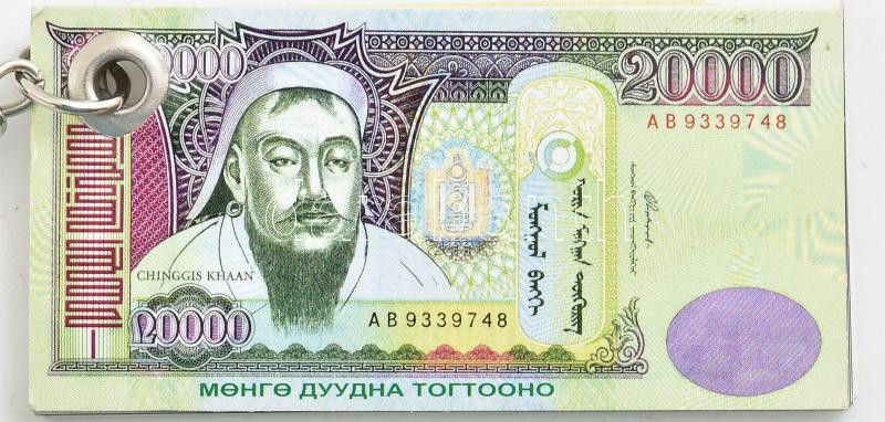 Mongol papírpénzek másolatai kulcstartón, h: 13 cm - Image 2