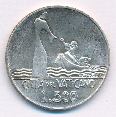 Vatikán 1977. 500L Ag T:1- patina Vatican 1977. 500 Lire Ag C:AU patina Krause KM# 139