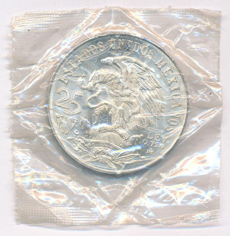 Mexikó 1968. 25P Ag 'Olimpia' sérült fóliatokban T:1 Mexico 1968. 25 Pesos Ag 'Olympiad' in damaged foil packing C:UNC Krause KM#479.1 - Image 2