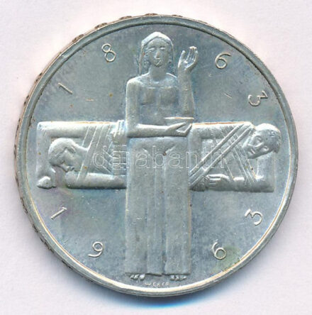 Svájc 1963B 5Fr Ag '100 éves a Vöröskereszt' T:1- Switzerland 1963B 5 Francs Ag '100th anniversary of the Red Cross' C:AU Krause KM#51