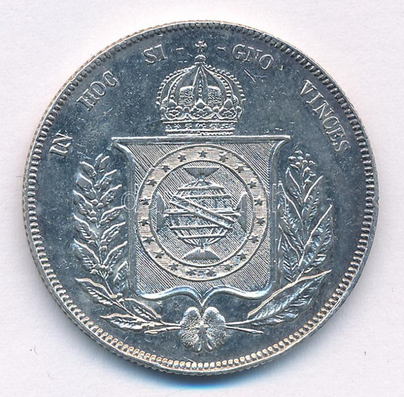 Brazília 1866. 1000R Ag T:2 apró ph. Brazil 1866. 1000 Reis Ag C:XF tiny edge error Krause KM# 465 - Image 2