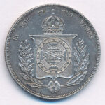 Brazília 1866. 1000R Ag T:2 Brazil 1866. 1000 Reis Ag C:XF Krause KM# 465 - Image 2