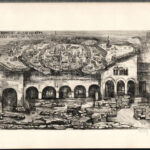 Olvashatatlan jelzéssel, 5 db grafika: Székesfehérvár részletek (Romkert, Szabadság tér stb.). Rézkarc, papír, 19x29 cm